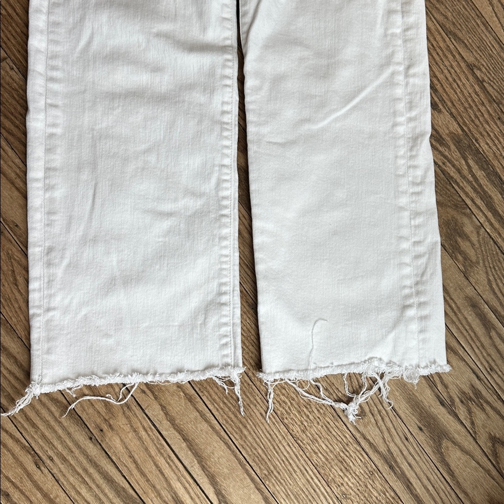The Rambler Zip Ankle Cropped High-Rise Straight-Leg Jeans Raw hem Fairest Wash - Picture 3 of 9